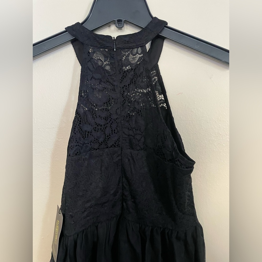 Sz XS Dressystar women’s halter tuile short black dress Sparkly Party knee NWT - Picture 7 of 10